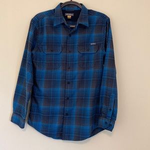 Eddie Bauer Blue and Black Plaid Shirt